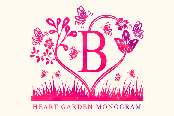Heart Garden Monogram: Elegant Decorative Typography