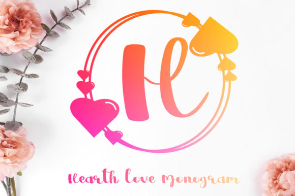 Hearth Love Monogram: A Romantic Font for Branding