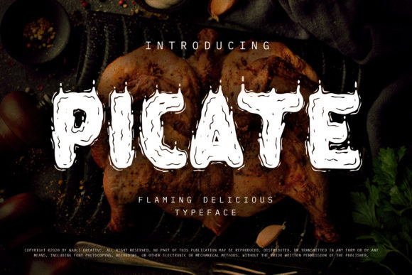 Picate: A Flaming Decorative Font for Bold Editorial Design