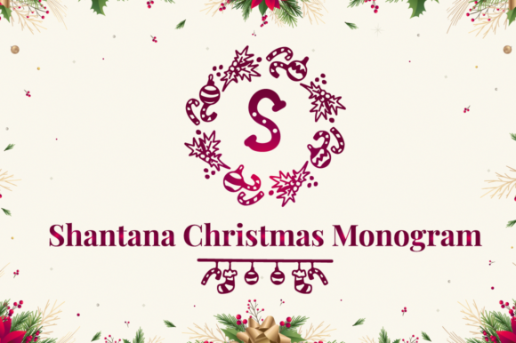 Shantana Christmas Monogram: A Festive Editorial Typeface