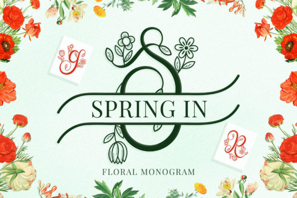 Spring in Monogram: A Decorative Font for Spring Season